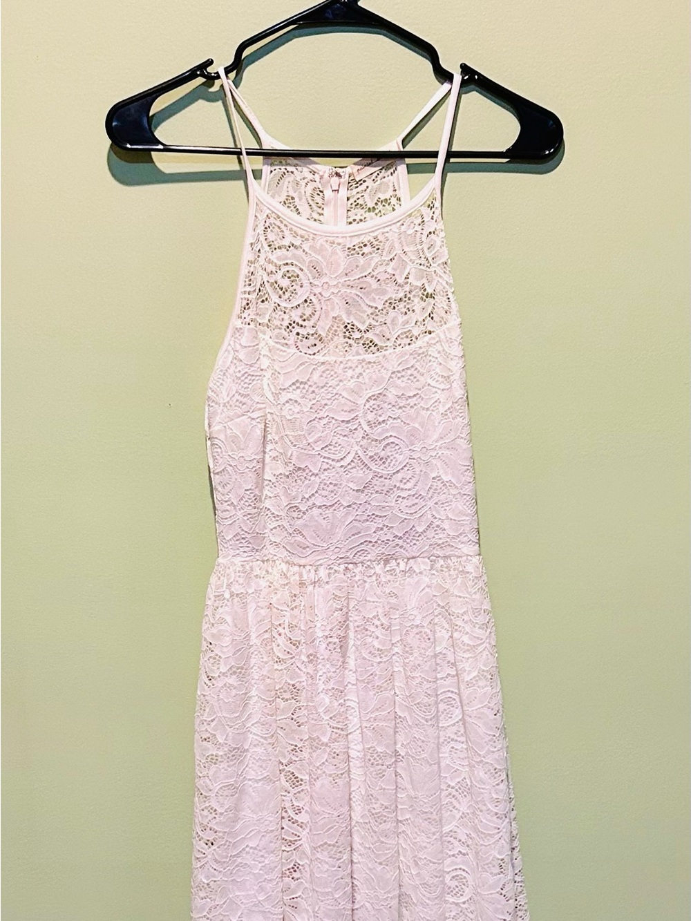 Lace Halter Dress in White